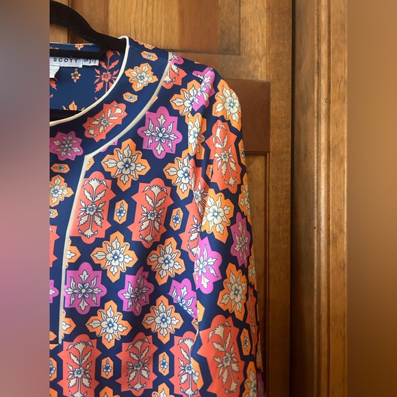 Gretchen Scott Design Women’s Sz S Orange, Pink, & Blue Retro/Mod Inspired Dress - Picture 6 of 16